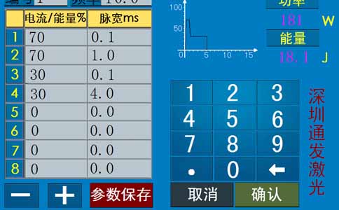 通發(fā)激光焊接機參數(shù)設置界面